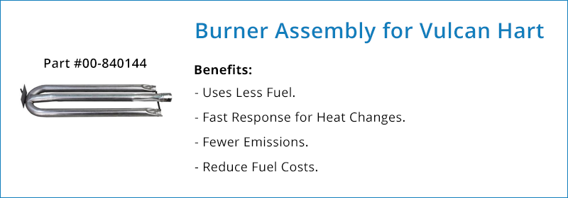 burner assembly for vulcan hart part 00 840144