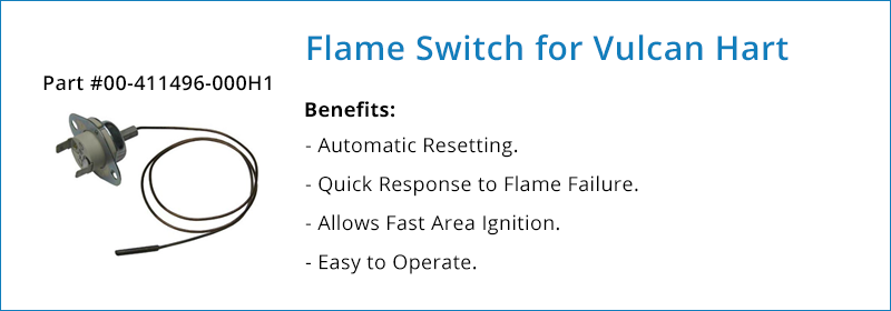 Flame Switch for Vulcan Hart Part 00-411496-000H1