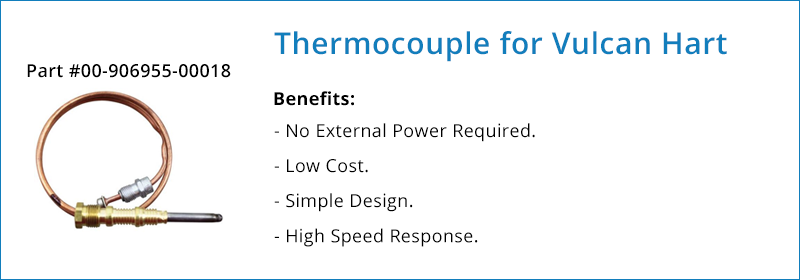 Thermocouple for Vulcan Hart Part 00-906955-00018