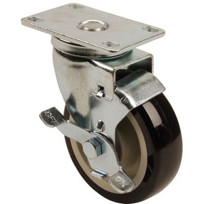 Picture of Caster W/brk 4" Plate for CHG (Component Hardware Group) Part# CMP1-4PBB
