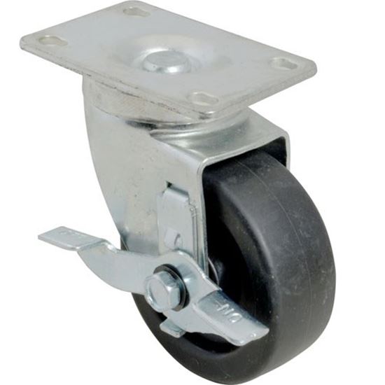 Picture of Caster,Plate(3-1/2",W/Brk,Blk) for Component Hardware Group Part# CHGC21-1036