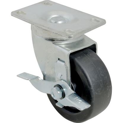 Caster,Plate(3-1/2",W/Brk,Blk) for Kason Part# KAS6C523501HDPTLB