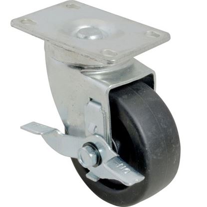 Picture of Caster,Plate(3-1/2",W/Brk,Blk) for Kason Part# 6C523501HDPTLB