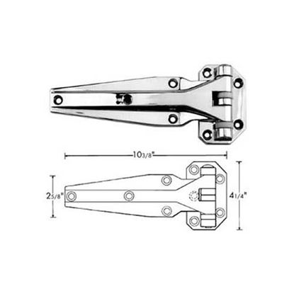 Picture of Hinge (Flush, 10-3/8"L, Left) for Standard Keil Part# 2866-1000-1110