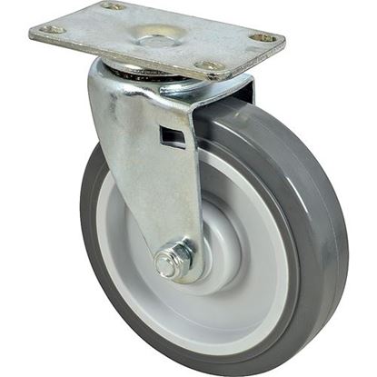Picture of Caster,Plate (5"Od,Swvl,Gray) for Rubbermaid Part# RBMD4501-L20000