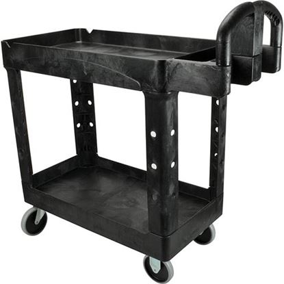 Picture of Cart,Utility (2-Shelf, Black) for Rubbermaid Part# FG450088BLA