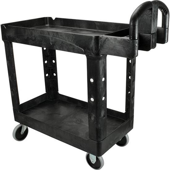 Picture of Cart,Utility (2-Shelf, Black) for Rubbermaid Part# FG450088BLA