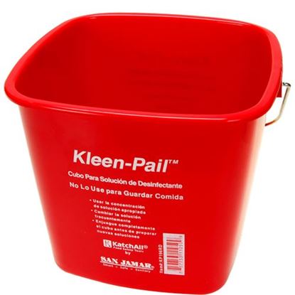 Picture of Pail(F/Sani Solution,Red,6 Qt) for San Jamar Part# SNJKP186RD