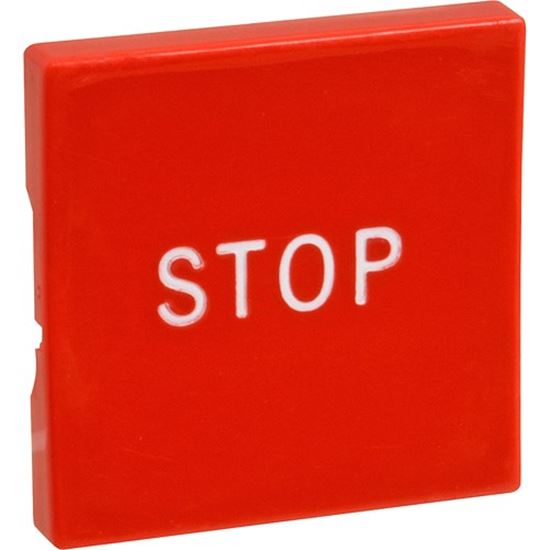 Picture of Button,Stop(Red,1.25"Sq) for Oliver Packaging & Equipment Part# 5708-6116