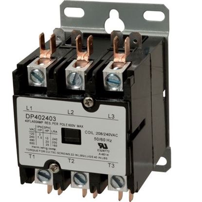 Picture of Contactor(3 Pole,40 Amp,240V) for Jackson/Dalton Dishwasher Part# 123000