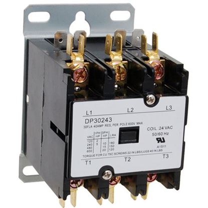 Picture of Contactor 3 Pole,40 Amp 24V for Accutemp Part# ATOE-1587-4
