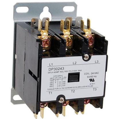 Picture of Contactor 3 Pole,40 Amp 24V for Dean Part# 8101202