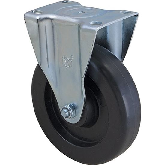 Picture of Caster,Plate5"Od,Rigid,B Lack for Rubbermaid Part# RBMDFG4614L40000