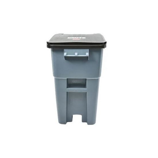 Picture of Brute, 50 Gal Trash Can W/Lid-Wheels for Rubbermaid Part# RBMDFG9W2700GRAY