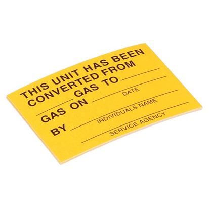 Picture of Label, Gas Conversion for Southbend Part# 1163932