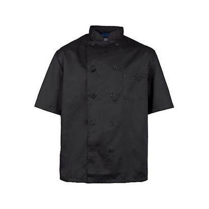 Picture of 2Xl Mens Chef Coat Black Short Sleeve for AllPoints Part# 10532XL