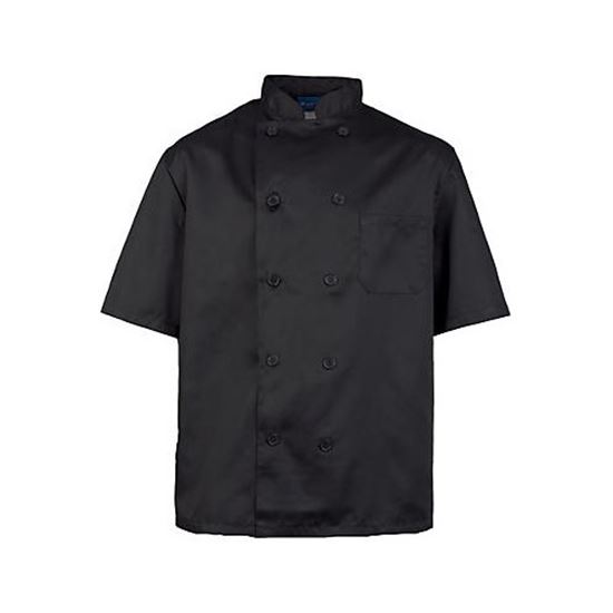 Picture of 3Xl Mens Chef Coat Black Short Sleeve for AllPoints Part# 10533XL
