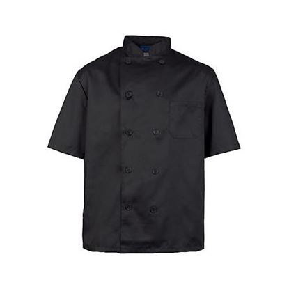 Picture of Xl Mens Chef Coat Black Short Sleeve for AllPoints Part# 1053XL