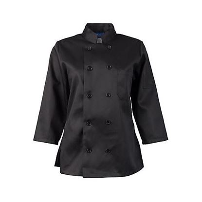 Picture of 2Xl Ladies Chef Coat Black 3/4 Sleeve for AllPoints Part# 18742XL