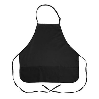 Picture of 27 In Rounded Bib Apron 3 Pocket Black for AllPoints Part# 2104BLK