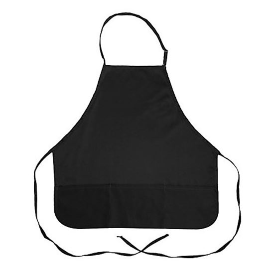 Picture of 27 In Rounded Bib Apron 3 Pocket Black for AllPoints Part# 2104BLK