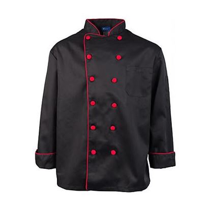 Picture of Xl Executive Chef Coat Black/Red Trim for AllPoints Part# 2118BKRDXL