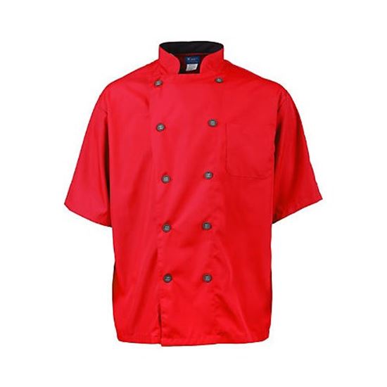 Picture of Lg Mens Active Chef Coat Red/Slate Ss for AllPoints Part# 2124RDSLL