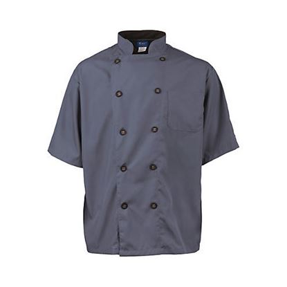 Picture of Lg Mens Active Chef Coat Slate/Black Ss for AllPoints Part# 2124SLBKL
