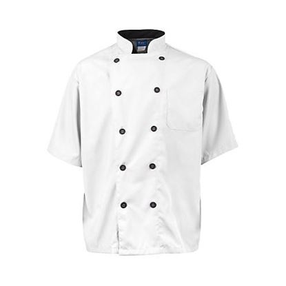 Picture of 2Xl Mens Active Chefcoat White/Black Ss for AllPoints Part# 2124WHBK2XL