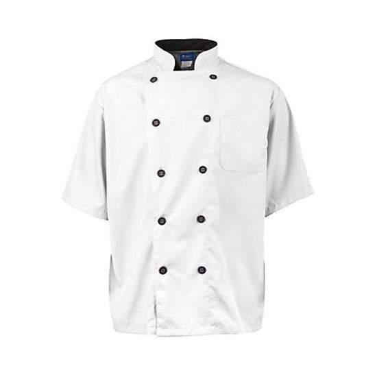 Picture of 3Xl Mens Active Chefcoat White/Black Ss for AllPoints Part# 2124WHBK3XL