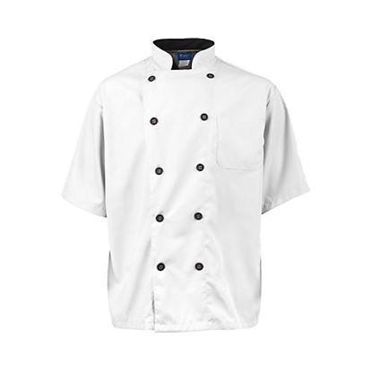Picture of M Mens Active Chef Coat White/Black Ss for AllPoints Part# 2124WHBKM