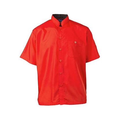 Picture of 3Xl Active Chef Shirt Mens Red/Black Ss for AllPoints Part# 2126RDBK3XL