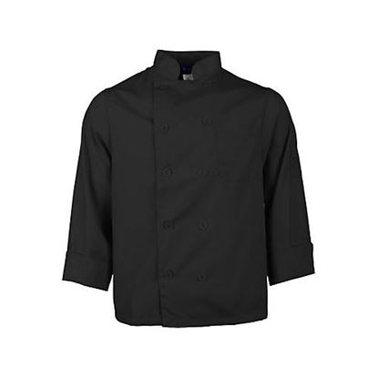 Picture of 2Xl Lw Chef Coat Black Long Sleeve for AllPoints Part# 2577BLK2XL