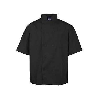Picture of 2Xl Lw Chef Coat Black Short Sleeve for AllPoints Part# 2578BLK2XL