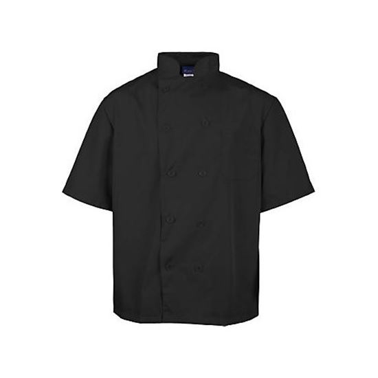 Picture of 3Xl Lw Chef Coat Black Short Sleeve for AllPoints Part# 2578BLK3XL