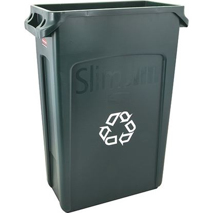 Picture of Slim Jim Recycling Can 23 Gal Green W Handles for Rubbermaid Part# FG354007GRN