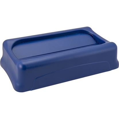 Picture of Slim Jimâ® Swing Lid Blue for Rubbermaid Part# RBMDFG267360BLUE