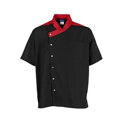 Picture of 2Xl Lw Uptown Chef Coat Black/Red for AllPoints Part# 2779BKRD2XL