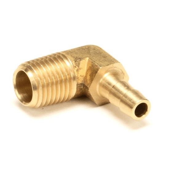 Picture of Brass Elbow, 1/4 Hose  Barb X 1/4 Male Npt for Accutemp Part# AT0P-2628-1