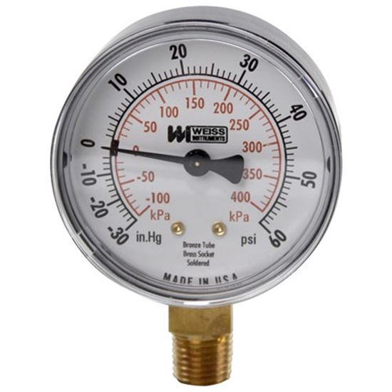 Picture of Compound Gauge 2-1/2, 30Vac-60Psi for Groen Part# -84208