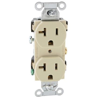 Picture of Receptacle,Duplex , 125V, 20A for Hubbell Part# CR201