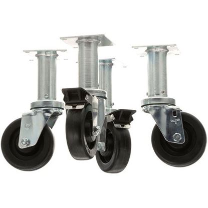 Picture of Casters , 4"Wheel,9"Lift, 4 Pk for Pitco Part# PTB3901504