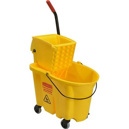Picture of 35Qt Wavebrake Mop Combo Yellow Bucket & Wringer for Rubbermaid Part# 758088