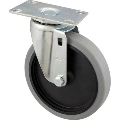 Picture of Caster,Plate (5"Od,Swvl,Gray) for Rubbermaid Part# 4501L2