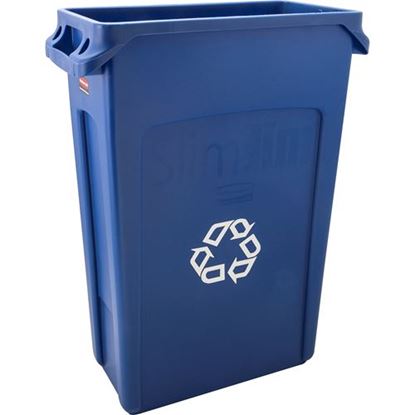 Picture of Slim Jim Recycling Can 23 Gal Blue With Handles for Rubbermaid Part# 3540-07
