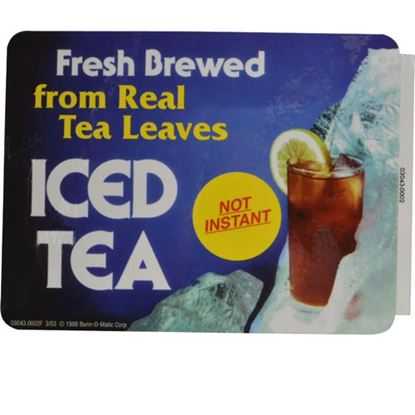 Picture of Decal,Iced Tea (Fresh Brewed) for Bunn Part# 3043.0002