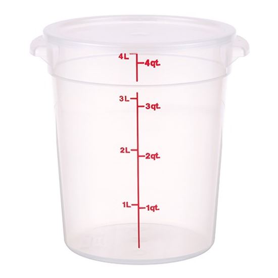 Picture of 4 Quart Round Translucent for Cambro Part# CAMRFS4PPSW3190