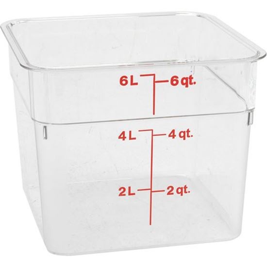 Picture of Container Sq Clear 6Qt  for Cambro Part# 6SFSCW135