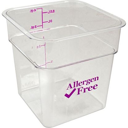 Picture of 4 Qt Camsquare Container Allergen-Free Storage for Cambro Part# CAM4SFSCW441