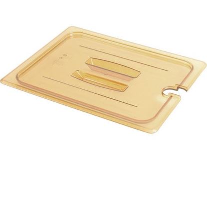Picture of Lid Hot 1/3 Notched-150 Amber for Cambro Part# CAM30HPCHN150